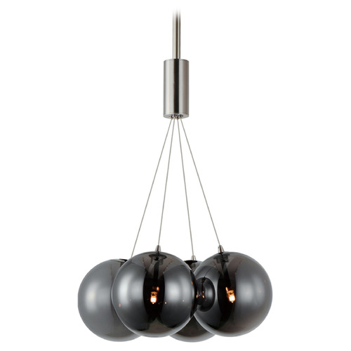 ET2 Lighting Et2 Burst Satin Nickel LED Multi-Light Pendant with Globe Shade E25084-142SN