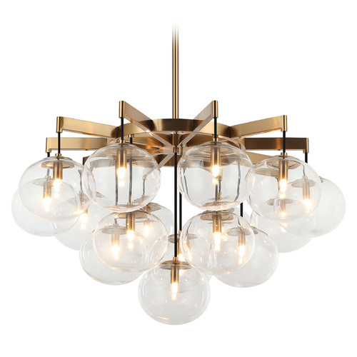 Matteo Lighting Bulbus Aged Gold Brass LED Chandelier