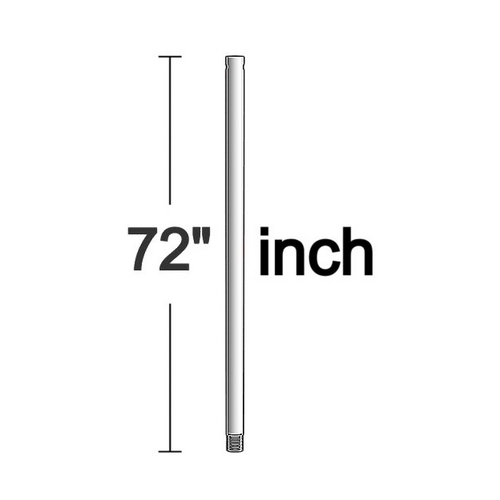 72-Inch Downrod in Brushed Steel by Visual Comfort & Co Fan Collection