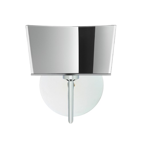 Besa Lighting Groove Frosted Glass Chrome LED Sconce