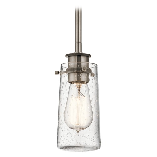 Kichler Lighting Seeded Glass Mini-Pendant in Pewter by Kichler Lighting 43060CLP