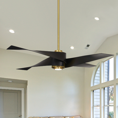 Artemis IV 64-Inch LED Fan in Soft Brass by Minka Aire