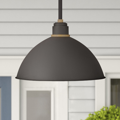 Hinkley Foundry 16-Inch Wide Museum Bronze & Brass Barn Light Pendant by Hinkley Lighting 10685MR