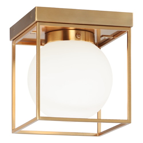 Squircle Aged Gold Semi-Flush Mount by Matteo Lighting