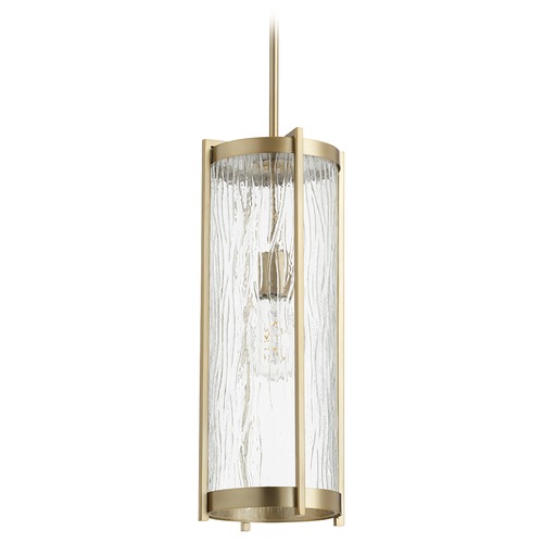 Quorum Lighting Aged Brass Pendant with Cylindrical Shade by Quorum Lighting 810-80