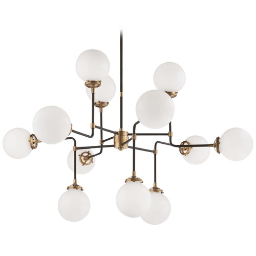 Visual Comfort Signature Collection Ian K. Fowler Bistro Chandelier in Antique Brass by Visual Comfort Signature S5022HABWG