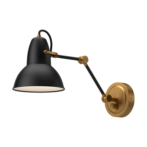 Alora Lighting Alora Lighting Felix Aged Gold & Matte Black Swing Arm Lamp WV576027MBAG