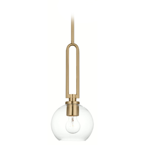 Visual Comfort Studio Collection Codyn Satin Brass Mini-Pendant Light with Globe Shade