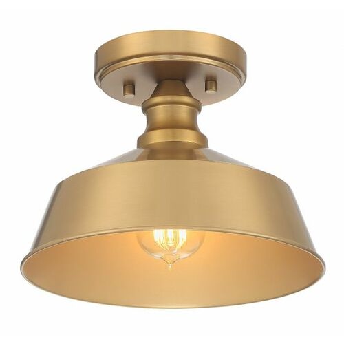 10-Inch Semi-Flush Mount in Natural Brass by Meridian