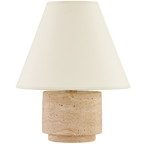 Troy Lighting Bronte Patina Brass & Natural Rravertine Table Lamp with Empire Shade