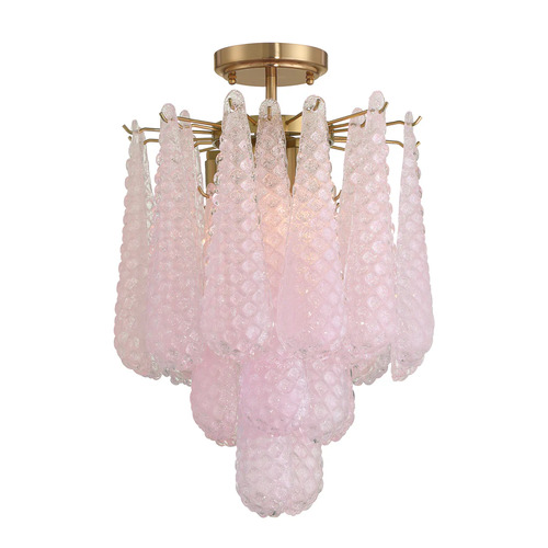 Crystorama Lighting Ollie 4-Light Semi-Flush in Aged Brass & Blush by Crystorama Lighting OLL-6004-AG-BH_CEILING