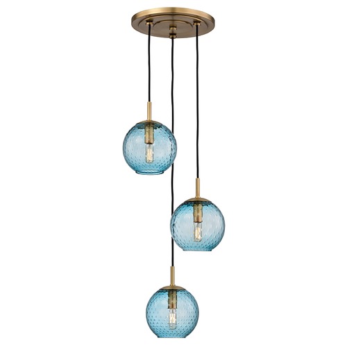 Hudson Valley Lighting Rousseau Multi-Light Pendant in Aged Brass by Hudson Valley Lighting 2033-AGB-BL