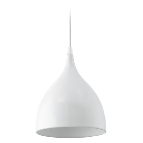 Eglo Lighting Eglo Coretto Glossy White Mini-Pendant Light with Bowl / Dome Shade 92716A
