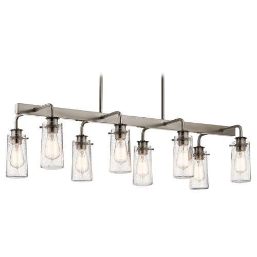 Braelyn 8-Light Linear Chandelier in Classic Pewter by Kichler Lighting