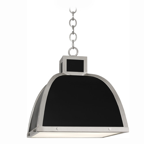 Robert Abbey Lighting Ranger Black and Nickel Pendant Light with Square Shade