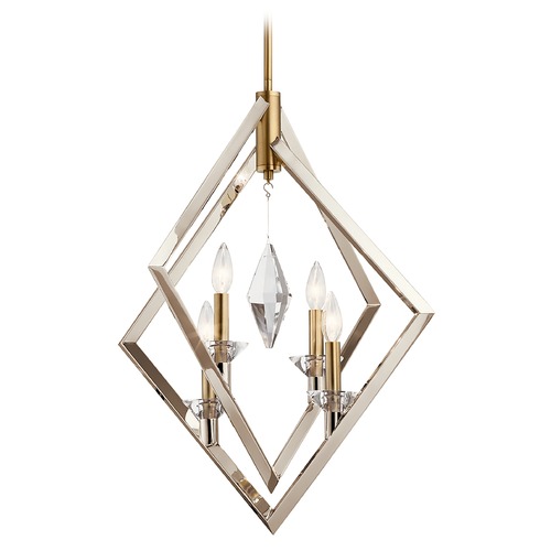 Layan 4-Light Polished Nickel & Brass Pendant by Kichler Lighting