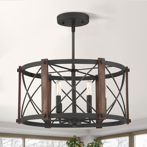 Baron Marcado Black 6-Light Semi-Flush Light by Quoizel Lighting