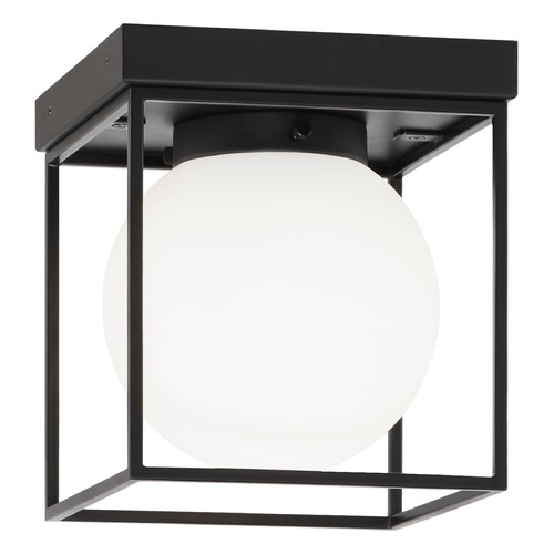 Squircle Black Semi-Flush Mount by Matteo Lighting