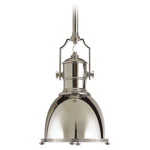 Visual Comfort Signature Collection E.F. Chapman Country Industrial Pendant in Nickel by Visual Comfort Signature CHC5133PNPN
