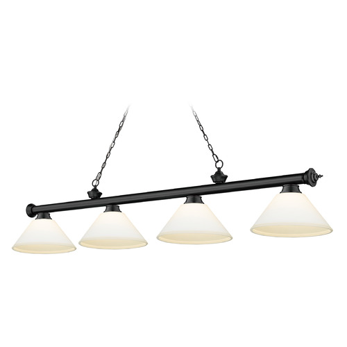 Z-Lite Cordon Matte Black Billiard Light by Z-Lite 2306-4MB-AMO14