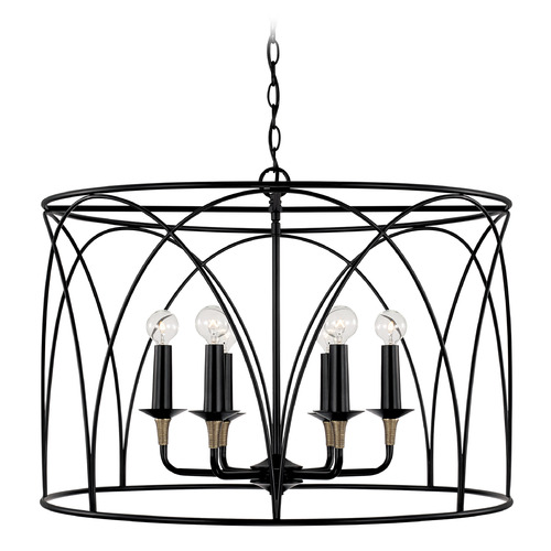 Amara 28-Inch Pendant in Matte Black & Brass by Capital Lighting