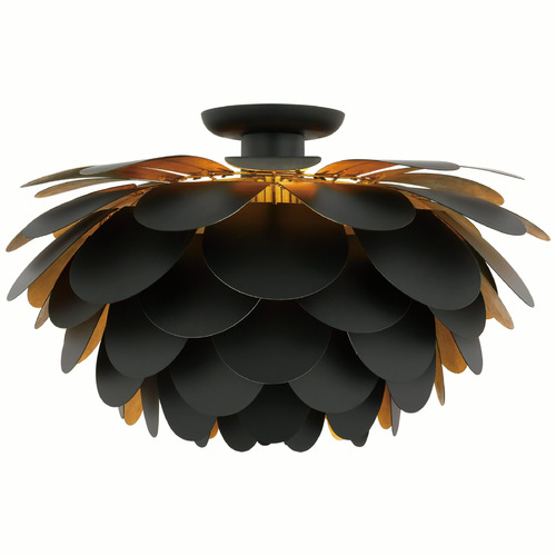 Visual Comfort Signature Collection Chapman & Myers Cynara XL Flush Mount in Black & Gild by VC Signature CHC4164MBK/G