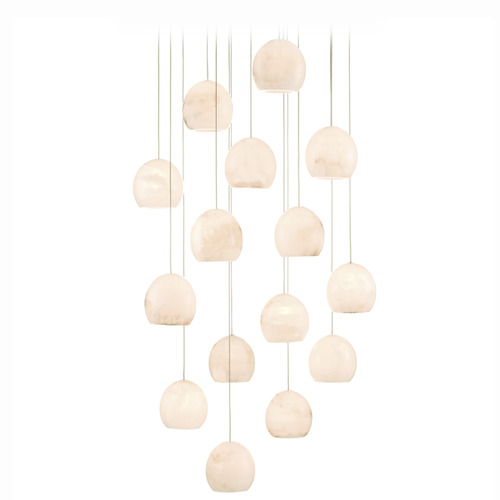 Currey and Company Lighting Currey and Company Lazio Silver Multi-Light Pendant with Bowl / Dome Shade 9000-0898
