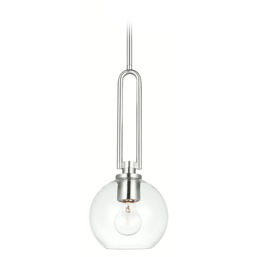 Visual Comfort Studio Collection Codyn Brushed Nickel Mini-Pendant Light with Globe Shade
