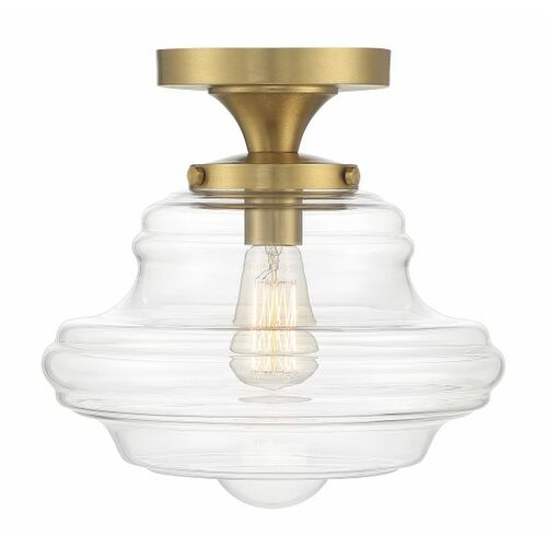 12-Inch Semi-Flush Mount in Natural Brass by Meridian