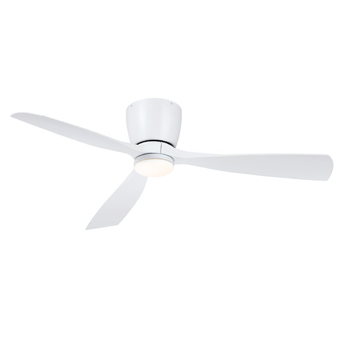 Fanimation Fans Klinch 52 Matte White LED Ceiling Fan with Light