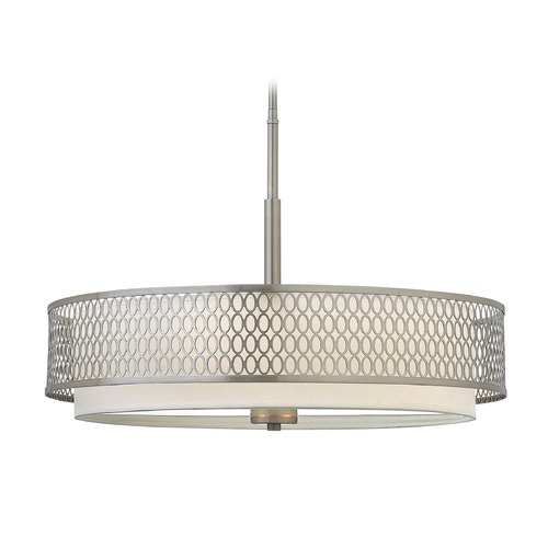 Jules 26-Inch Drum Pendant in Brushed Nickel by Fredrick Ramond