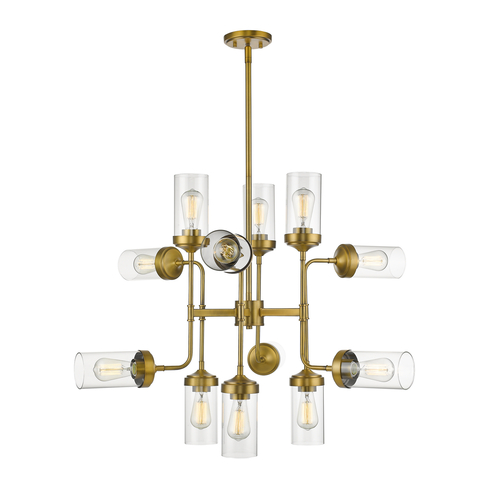 Z-Lite Calliope Foundry Brass Chandelier by Z-Lite 617-12FB