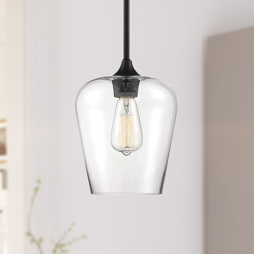Savoy House Octave 8-Inch Mini Pendant in Black with Clear Glass 7-4036-1-BK