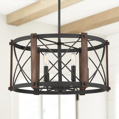 Baron Marcado Black 6-Light Pendant by Quoizel Lighting