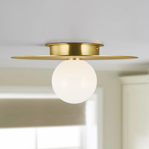 Kelly Wearstler Nodes 14-Inch Burnished Brass Medium Flush Mount by Visual Comfort Studio