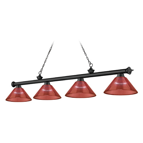 Z-Lite Cordon Matte Black Billiard Light by Z-Lite 2306-4MB-ARBG