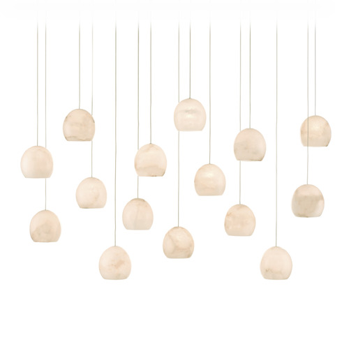 Currey and Company Lighting Currey and Company Lazio Silver Multi-Light Pendant with Bowl / Dome Shade 9000-0899
