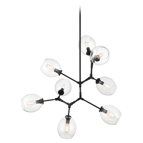 Nexpo 8-Light Chandelier in Coal by George Kovacs