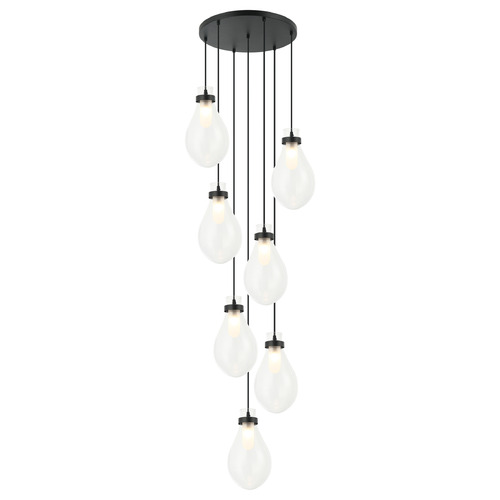 Seranna Matte Black Multi-Light Pendant by Matteo Lighting