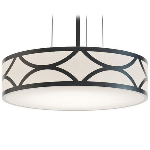 Afx Lighting Lake Black LED Pendant Light with Drum Shade
