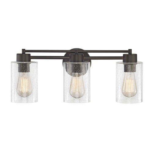 Design Classics Lighting Seeded Glass Bathroom Light Bronze 3 Lt 703-220 GL1041C