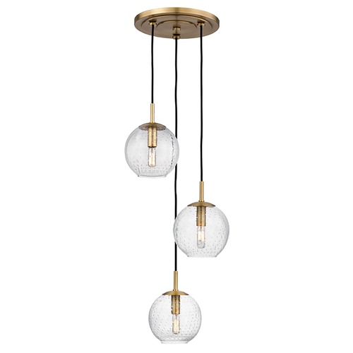 Hudson Valley Lighting Rousseau Multi-Light Pendant in Aged Brass by Hudson Valley Lighting 2033-AGB-CL