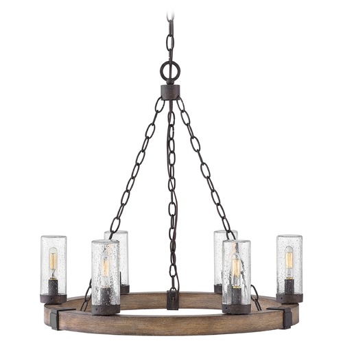 Hinkley Sawyer 6-Light Sequoia & Iron Rust Outdoor Chandelier by Hinkley Lighting 29206SQ