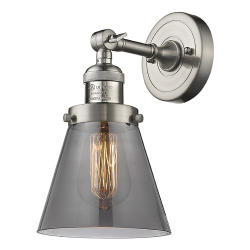 Innovations Lighting Innovations Lighting Small Cone Brushed Satin Nickel Sconce 203-SN-G63