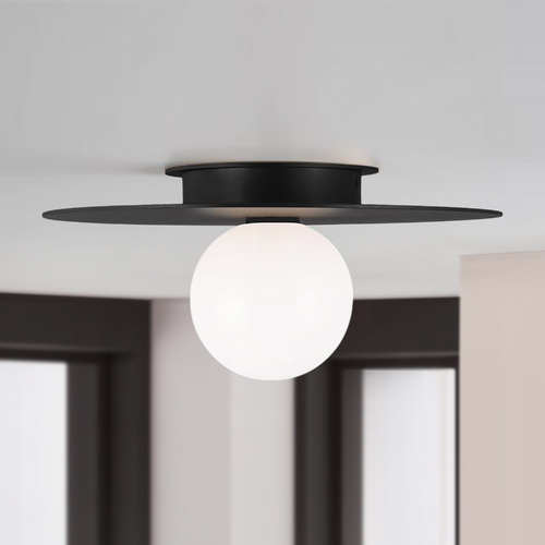 Kelly Wearstler Nodes 14-Inch Midnight Black Medium Flush Mount by Visual Comfort Studio