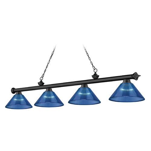 Cordon Matte Black Billiard Light by Z-Lite
