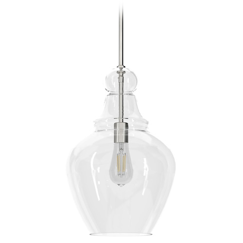 Hunter Fan Company Maple Park Brushed Nickel Pendant Light with Bowl / Dome Shade