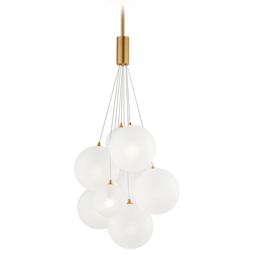Et2 Burst Gold LED Multi-Light Pendant with Globe Shade