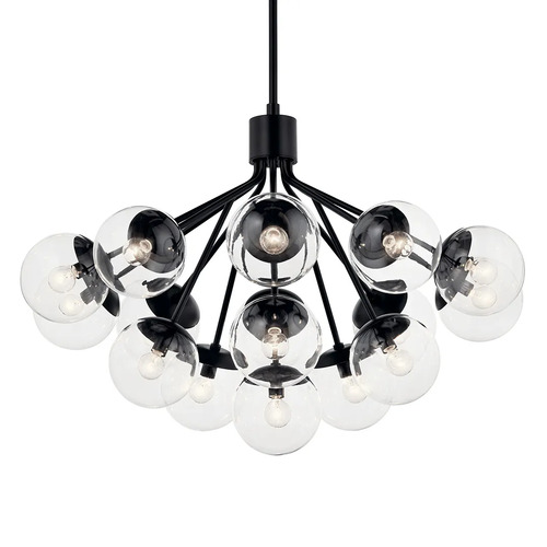 Silvarious Convertible Chandelier in Black by Kichler Lighting