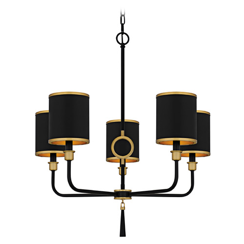 Quoizel Lighting Lockery Matte Black & Gold Chandelier